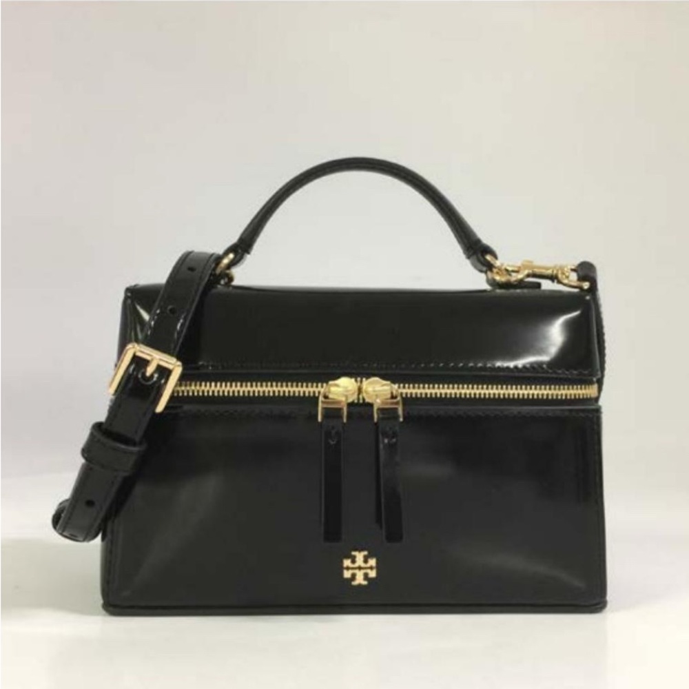 Tory Burch Emerson Latent Leather Shoulder Bag- Calf Leather